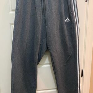 Addidas Pinstripe Fleece Lined Sweatpants